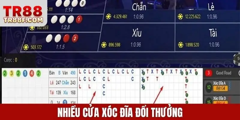 Nhiều cửa xóc đĩa đổi thưởng